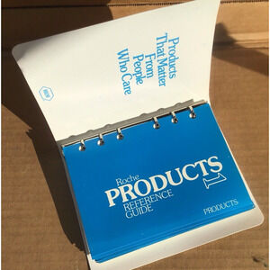 Vintage unused Roche Pharmaceutical Promo Mini Binder Medical Reference Visual